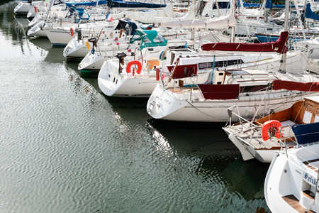 PAIMPOL, FRANCE - JULY 6, 2010: boat in port of Paimpol city. Paimpol is a commune in the Cotes-d'Armor department in Brittany on coast of English Channel.のeditorial素材