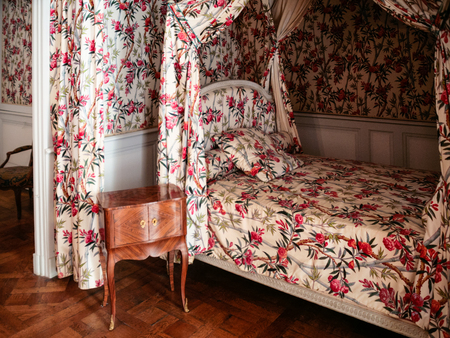 CHAMBORD, FRANCE - JULY 7, 2010: bedroom in castle Chateau de Chambord. Chambord is the largest chateau in the Loire Valley, it was built as a hunting palace in 1519-1547 for Francis Iのeditorial素材