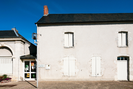 CLERY-SAINT-ANDRE, FRANCE - JULY 8, 2010: municipal library on country road near Orleans city in sunny summer day. Clery-Saint-Andre is a commune in the Loiret department in north-central Franceのeditorial素材