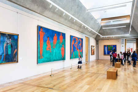 SAINT PETERSBURG, RUSSIA - MARCH 18, 2018: people in interior of new Hermitage Museum in General Staff Building. The State Hermitage is second largest museum of art and culture in the worldのeditorial素材