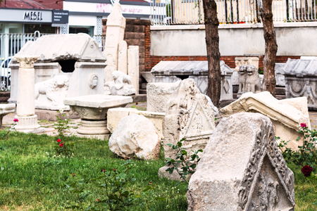 KONYA, TURKEY - MAY 7, 2018: view of outdoor yard of Konya Archaeological Museum. The Gallery is a state museum, it was established in 1901, its present location from 1962のeditorial素材