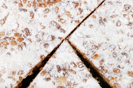 Surface of Italian Pine Nut Cake close upの写真素材