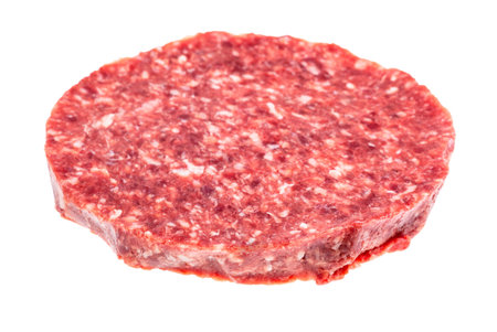 raw chopped beefsteak from minced meat isolated on white