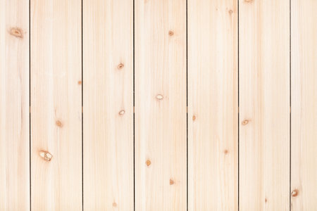 wooden background - unpainted wood panel from vertical narrow pine planksの写真素材