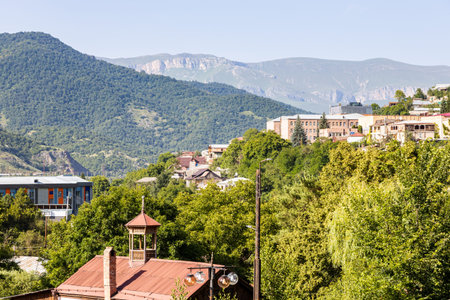 cityscape of Dilijan city, Armenia on sunny summer day