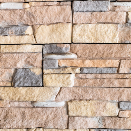 part of wall from colored wild stones and river cobblestones in armenian homeの写真素材