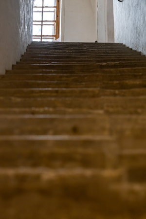 old stone stairs close up in Andronikov Monastery of the Saviourの写真素材