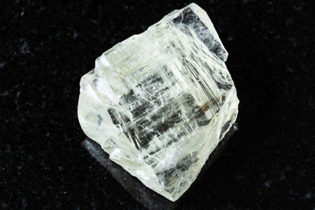 sample of raw spodumene mineral on black background close up from Brazilの写真素材