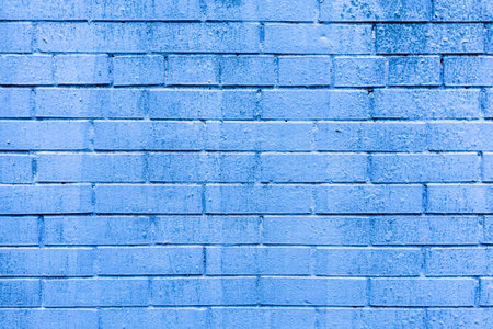 construction background - brick wall of house painted blue