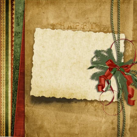 Vintage Christmas background with old card の写真素材