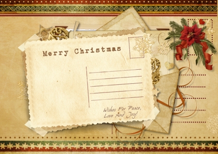 Gorgeous Vintage Christmas cardの写真素材