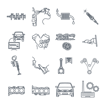 Set of servicing maintenance repair of car iconsのイラスト素材