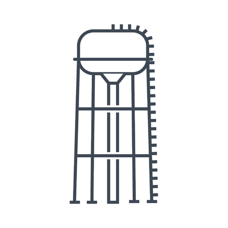 vector thin line icon water towerのイラスト素材