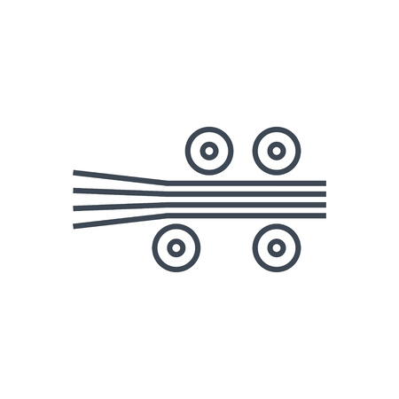 thin line icon plywood manufacturingのイラスト素材