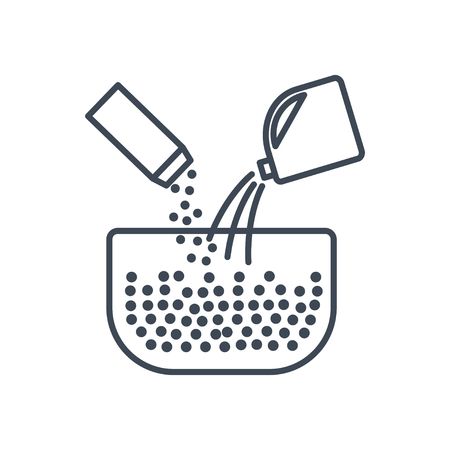 thin line icon food processing plant, pouring ingredients, spicesのイラスト素材