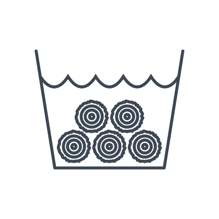 thin line icon timber, lumber, wood, logging industry, soaking woodのイラスト素材