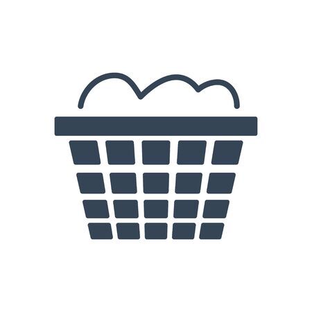 black icon dry cleaning, laundry basketのイラスト素材