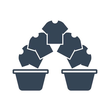 black icon laundry, dry cleaning, sorting clothesのイラスト素材