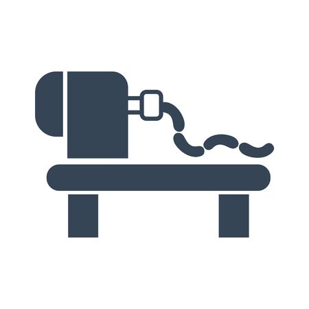 black icon meat processing plant, production of sausagesのイラスト素材