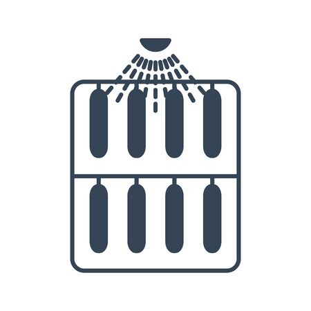 black icon meat processing plant, production of sausagesのイラスト素材