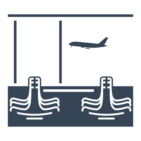 black icon airport terminal loungeのイラスト素材