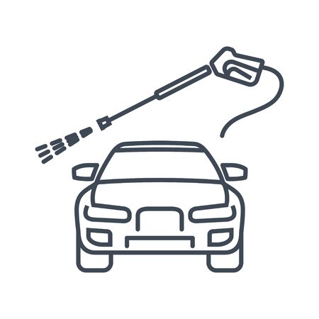 Thin line icon car repair service, maintenance, 
manual car washingのイラスト素材