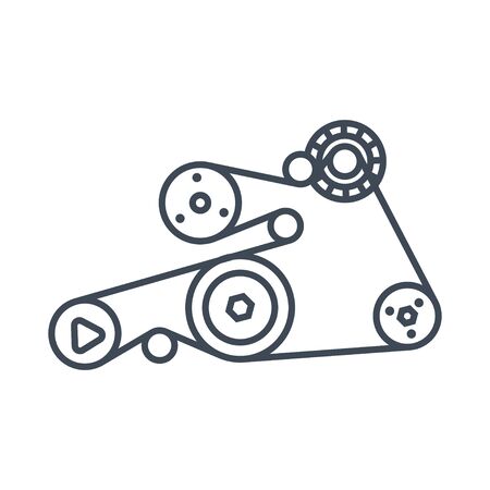 Thin line icon car engine repair, service, maintenanceのイラスト素材