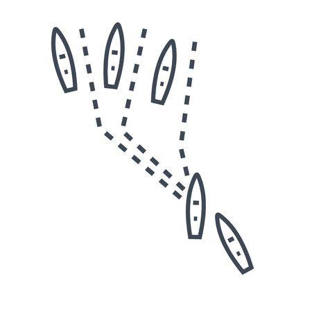 Thin line icon sea navigation, ship heading, directionのイラスト素材