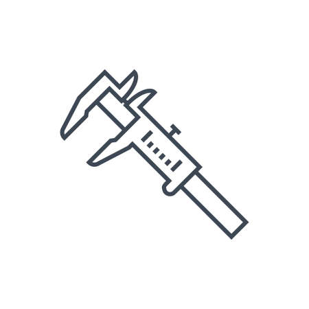 Thin line icon calipers, measuring toolのイラスト素材