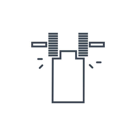 Thin line icon manufacture wood processing machine, sawmillingのイラスト素材