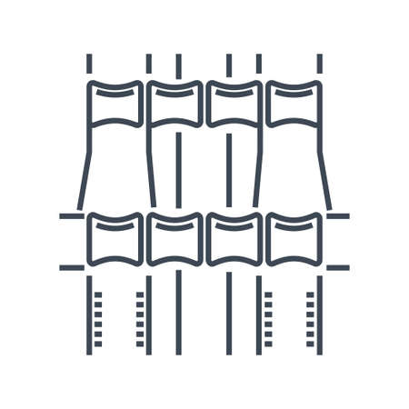 Thin line icon airplane equipment, thrust lever engine controlのイラスト素材