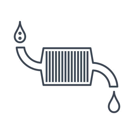Thin line icon filtration liquid and waterのイラスト素材