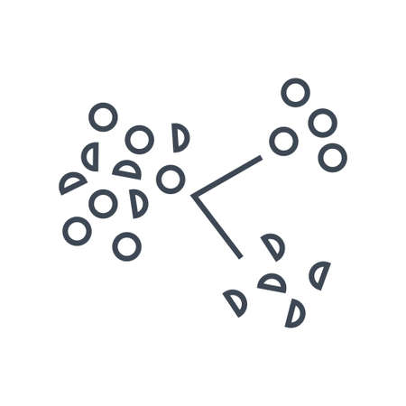 Thin line icon industry quality control, measurement, sortingのイラスト素材