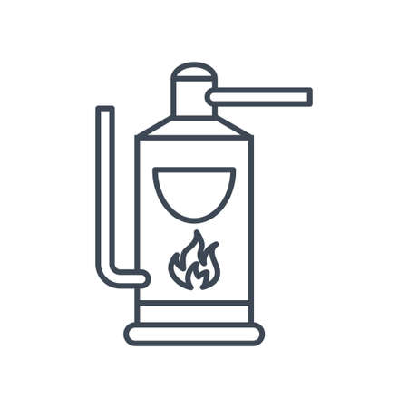 Thin line icon industry, heating boilerのイラスト素材