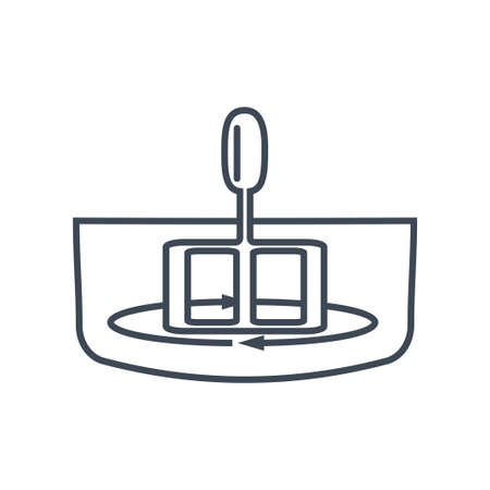 Thin line icon beverages industry, mixing, blending liquid for cookingのイラスト素材