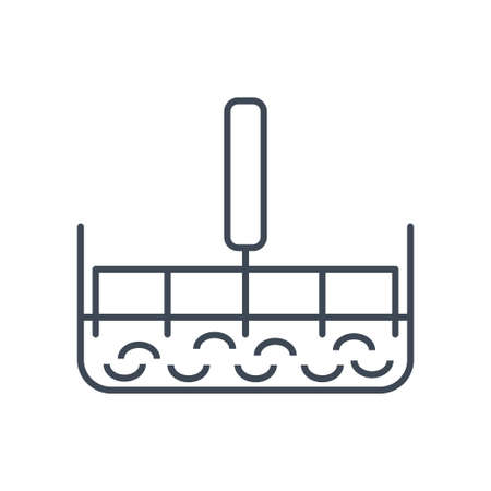 Thin line icon manufacture of dairy, curd and cheese production, cuttingのイラスト素材