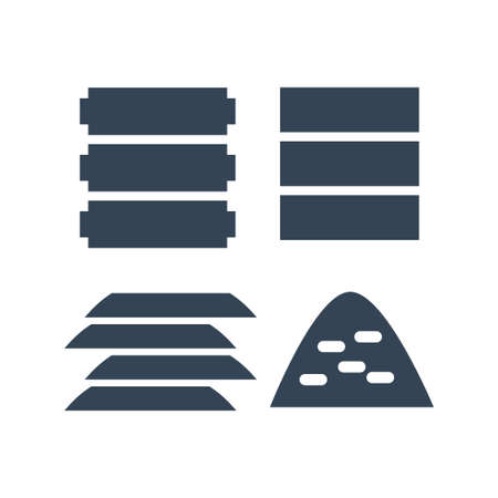 Vector black icon sawed wood profile, manufacture sawmillingのイラスト素材