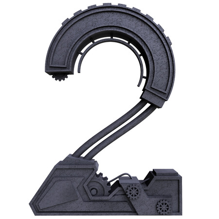 two number of dirty metal black on a white backgroundの写真素材