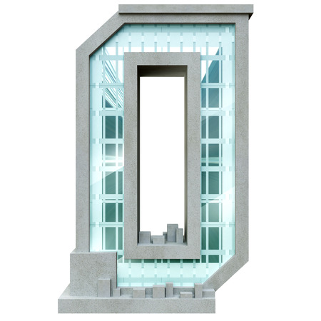 Number zero in the form of urban buildingsの写真素材