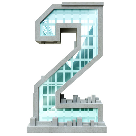 Number two in the form of urban buildingsの写真素材