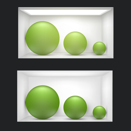 Empty storefront or podium with lighting and a big windowのイラスト素材