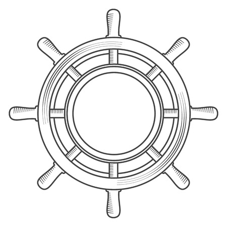 Vintage retro sea wheelのイラスト素材
