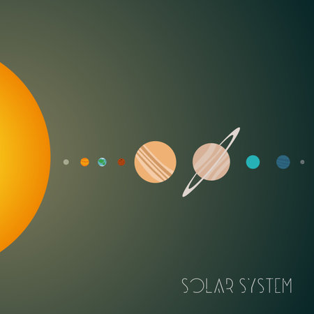Solar system in cartoon style