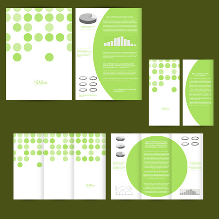 Set of design template with flyer, poster, brochure. For advertising, corporate identity, business, and other printing products.のイラスト素材