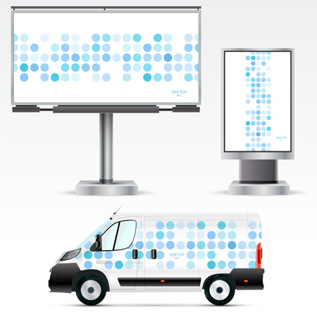 Template outdoor advertising or corporate identity on the car, billboard and citylight.のイラスト素材