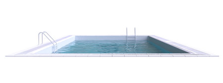 Rectangular pool with water. 3d illustration.