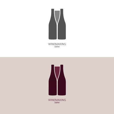 Logo inspiration for shops, companies, advertising with wine.のイラスト素材