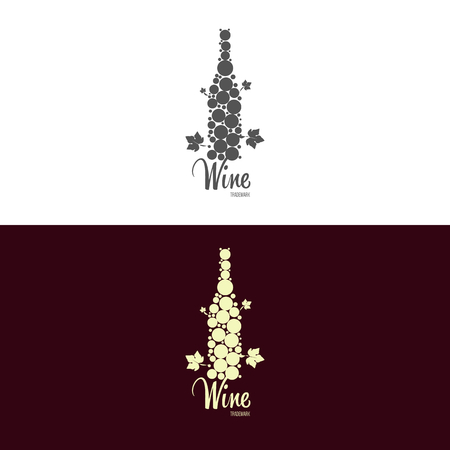 Logo inspiration for shops, companies, advertising with wine.のイラスト素材