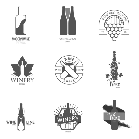 Logo inspiration for shops, companies, advertising with wine.のイラスト素材