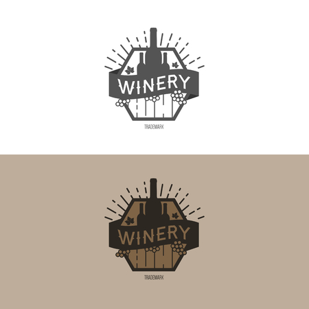 Logo inspiration for shops, companies, advertising with wine.のイラスト素材